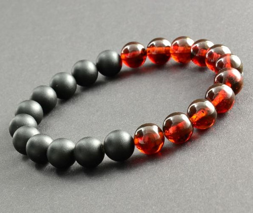 Mens Amber Beaded Bracelet