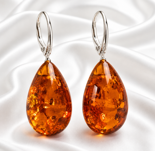 Large Amber Earrings
