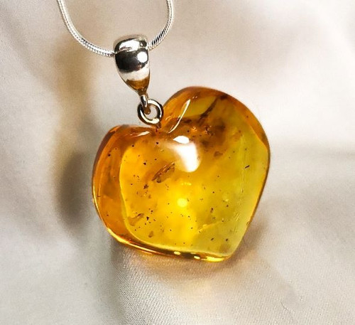 Amber Heart Pendant