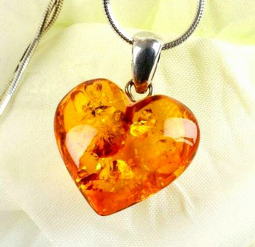 Amber Heart Pendant