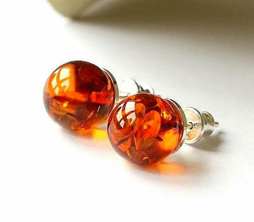 Amber Stud Earrings