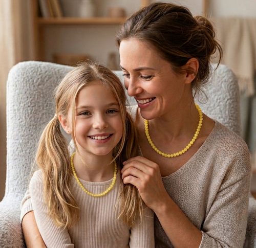 Matching Amber Necklaces for Mom and Child