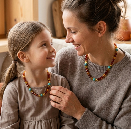 Matching Amber Necklaces for Mom and Child