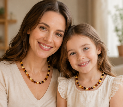 Matching Amber Necklaces for Mom and Child