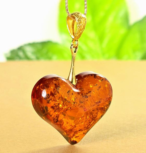 Amber Heart Pendant