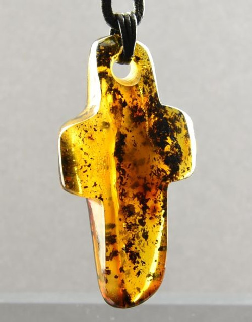 Amber Cross Pendant