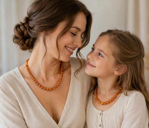 Matching Amber Necklaces for Mom and Child