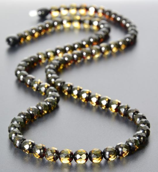 Mens Amber Beaded Necklace