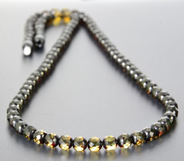 Mens Amber Beaded Necklace