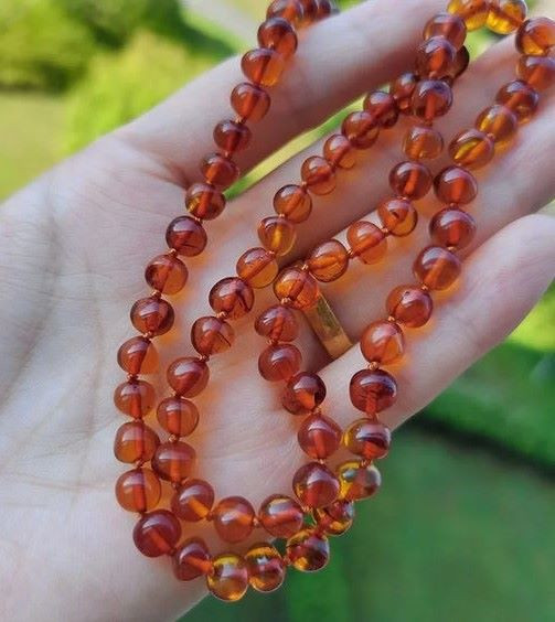 Amber Beaded Necklace 