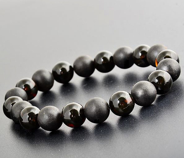 Black Mens Amber Bracelet