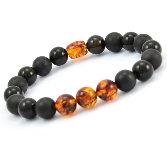 Mens Amber Beaded Bracelet