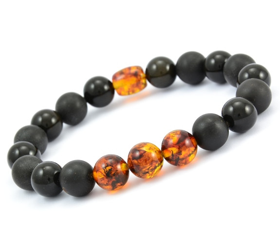 Mens Amber Beaded Bracelet