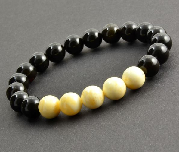 Mens Amber Beaded Bracelet