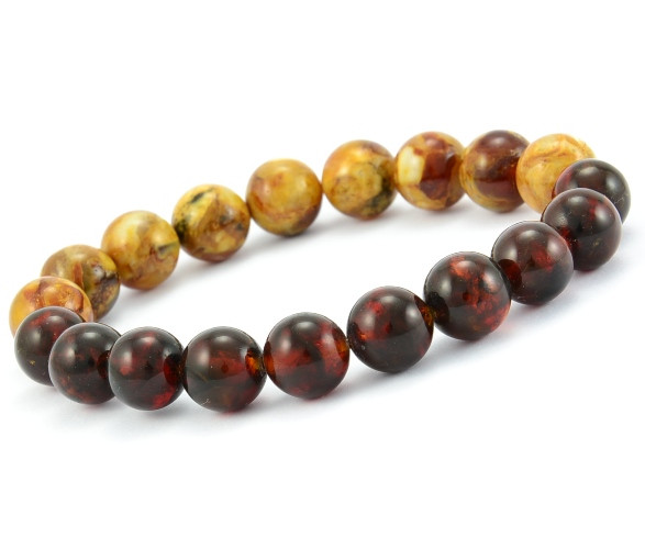 Mens Amber Beaded Bracelet
