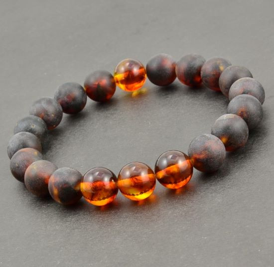 Mens Amber Beaded Bracelet