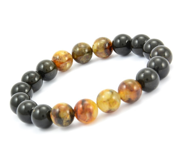 Mens Amber Beaded Bracelet