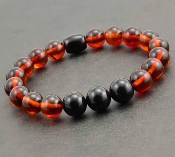 Mens Amber Beaded Bracelet