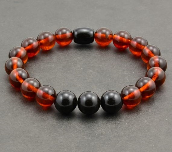 Mens Amber Beaded Bracelet