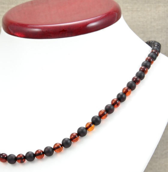 Mens Amber Beaded Necklace