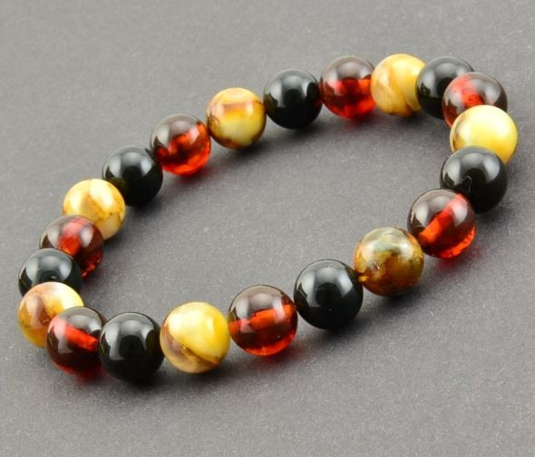Mens Amber Beaded Bracelet