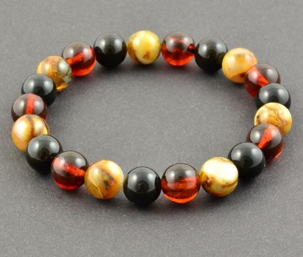 Mens Amber Beaded Bracelet