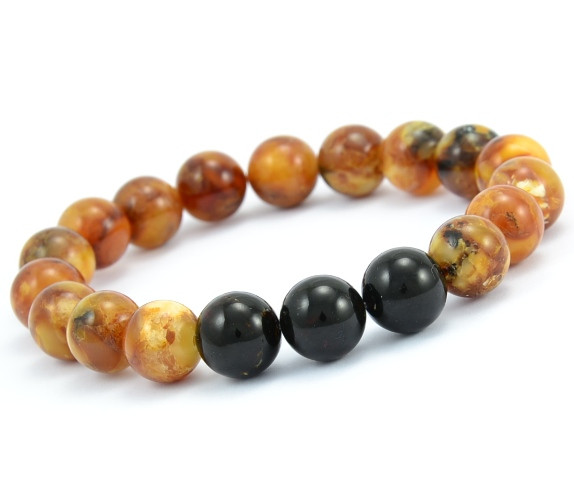 Mens Amber Beaded Bracelet