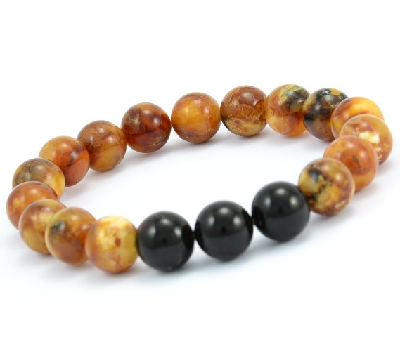 Mens Amber Beaded Bracelet