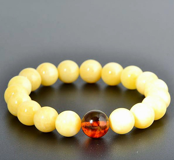 Womens Amber Beaded Bracelet