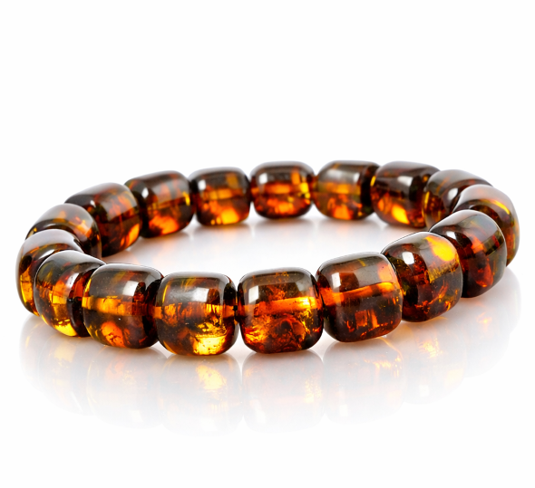 Mens Amber Beaded Bracelet