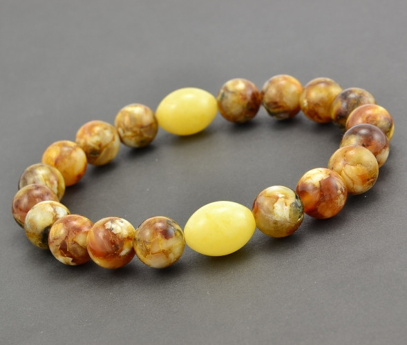 Mens Amber Beaded Bracelet