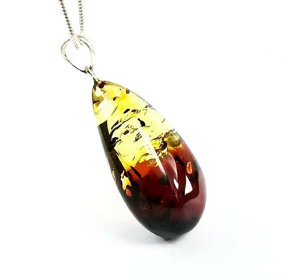 Amber Teardrop Pendant