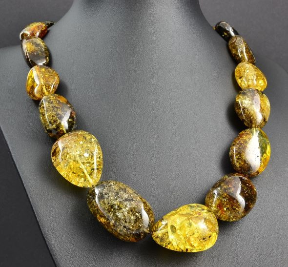 Green Baltic Amber Necklace 