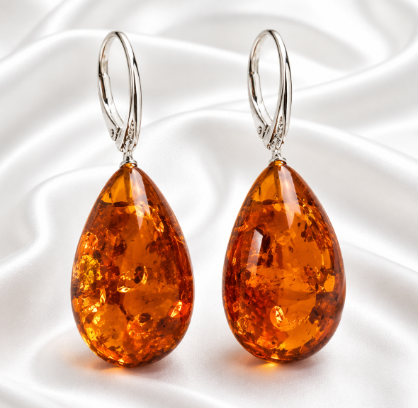 Large Amber Earrings
