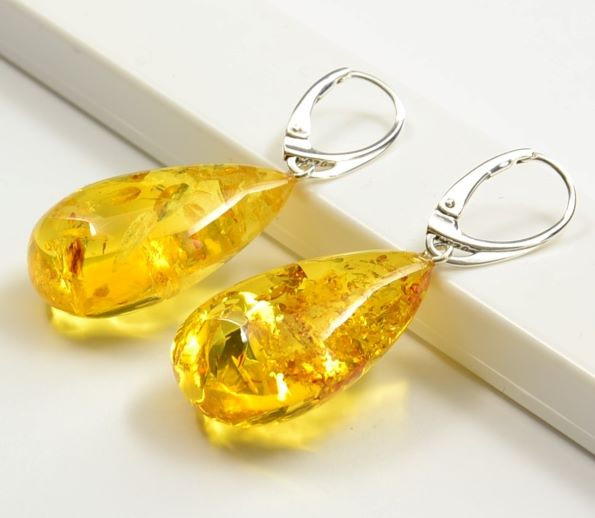 Large Amber Earrings