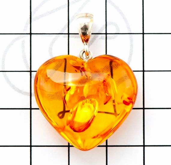 Amber Heart Pendant