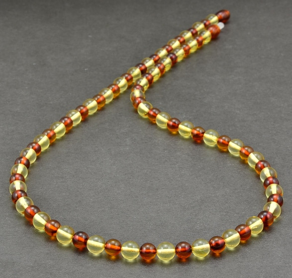 Mens Amber Beaded Necklace