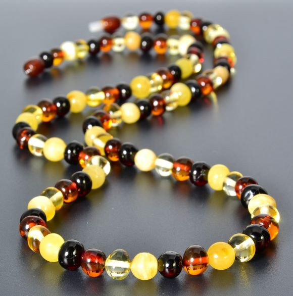 Mens Amber Beaded Necklace