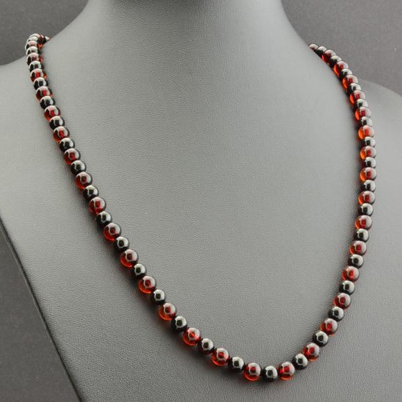 Mens Amber Beaded Necklace