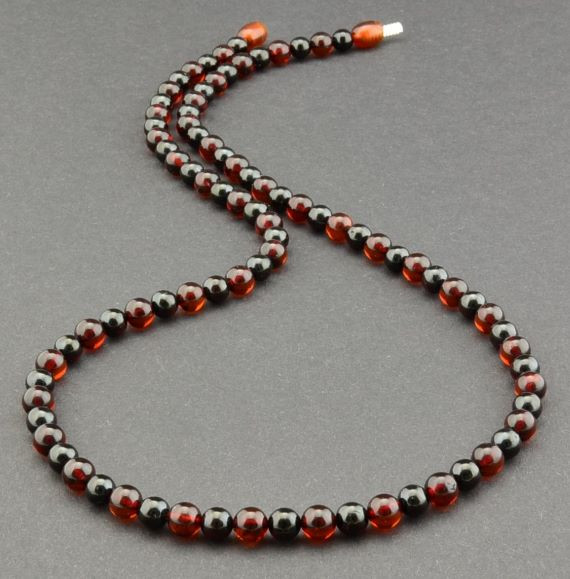 Mens Amber Beaded Necklace