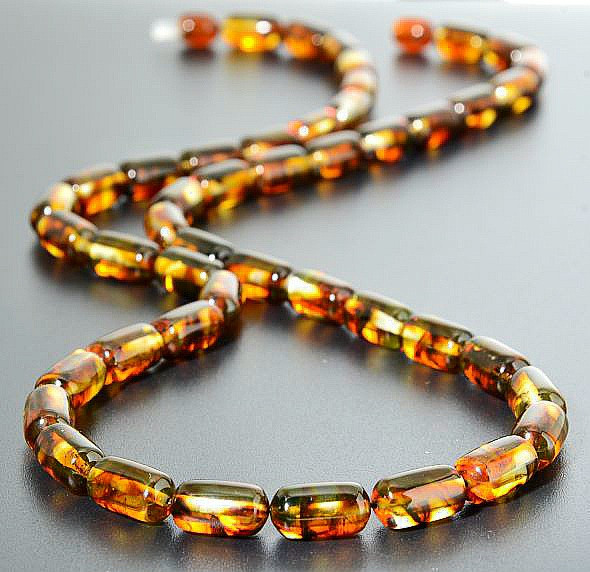 Mens Amber Beaded Necklace