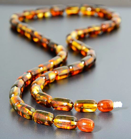 Mens Amber Beaded Necklace