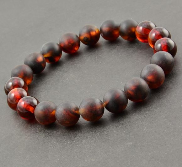 Mens Amber Beaded Bracelet
