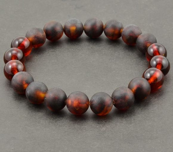 Mens Amber Beaded Bracelet