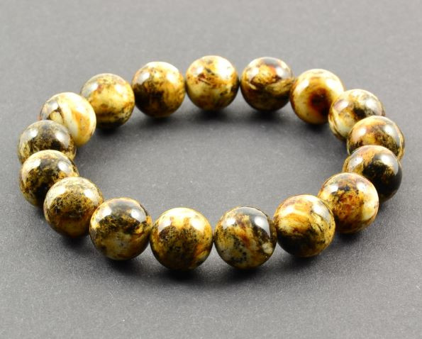 Mens Amber Beaded Bracelet