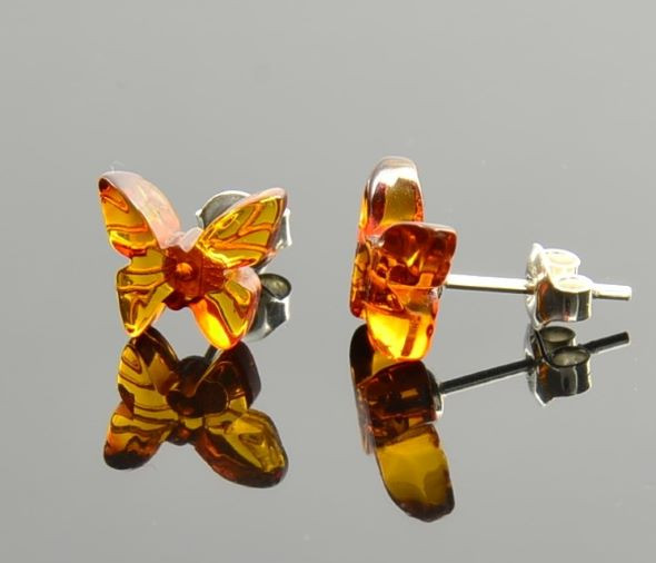 Baltic Amber Stud Earrings