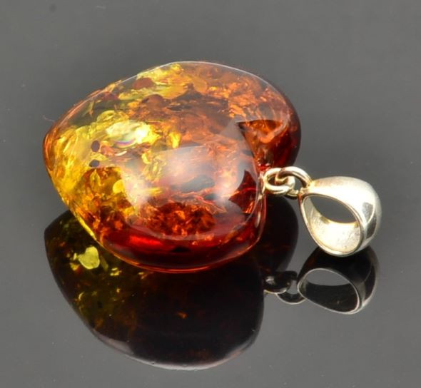 Amber Heart Pendant