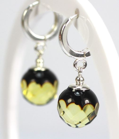 Faceted Amber Earrings