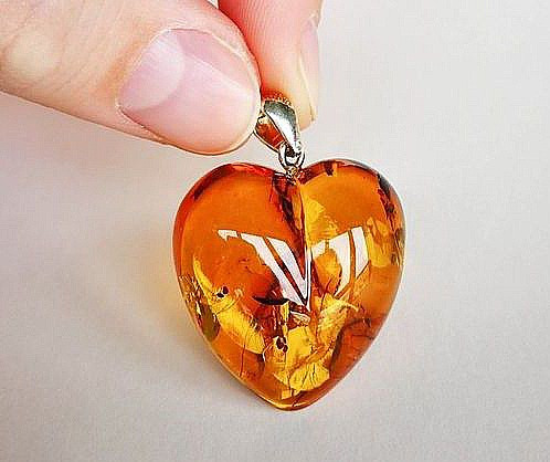 Amber Heart Pendant