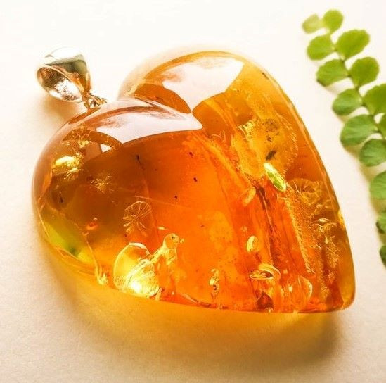 Amber Heart Pendant